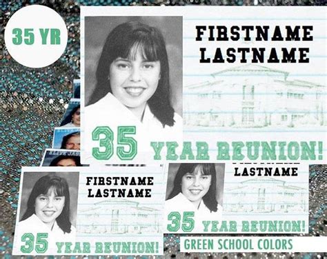 30 Year GREEN DIGITAL DOWNLOAD High School Reunion Name | Etsy High School Reunion, High School ...