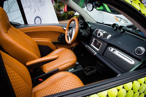 This quilted leather interior on the Brabus smart was a grand slam at the #USOpen. #smartcar ...