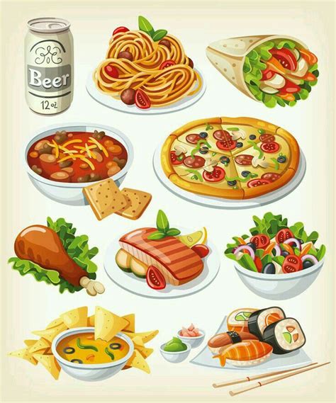 Pin by aaaa on رسم الاكل | Vector food, Food clipart, Food icons