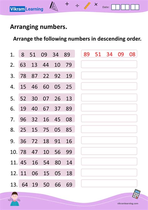 Download arranging numbers in ascending order, and descending order ...