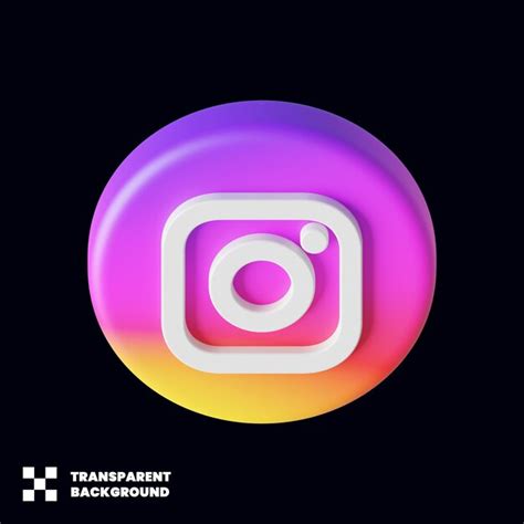 Premium PSD | Instagram social media icon in 3d render