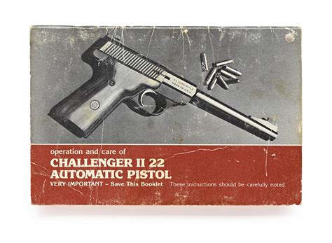 Vintage Browning Challenger II 22 Automatic Pistol Manual. Part # ...