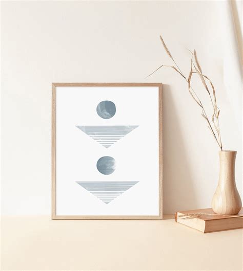 Blue Geometric Print Blue White Wall Art Printable Wall Art - Etsy