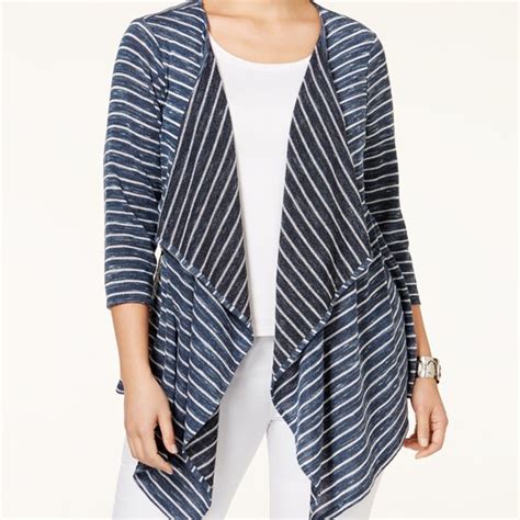 Style & Co. | Sweaters | Styleco Plus Size Striped Open Front Cardigan ...