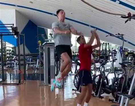 Cristiano Ronaldo works out with tennis legend Novak Djokovic and shows ...