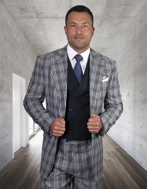 100 Percent Wool Suit - Mens Navy Suits