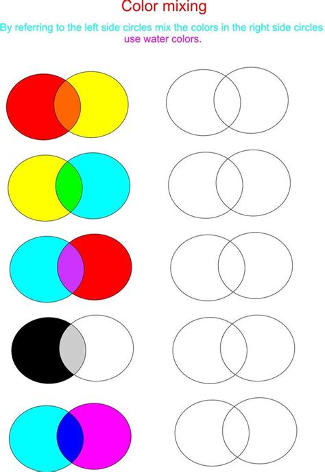 Color Mixing Worksheets Preschool | Color mixing, Color activities kindergarten, Preschool ...