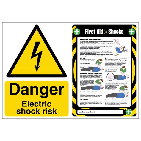 Danger Electric Shock / First Aid Shocks | SafetySigns4Less