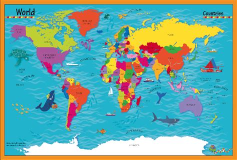 Children's Picture World Countries Map - Large - Cosmographics Ltd