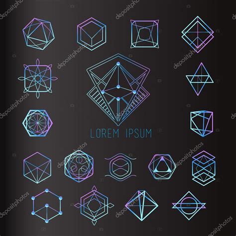 Set of geometric shapes, logo icons Stock Vector Image by ©Deedman #83004516