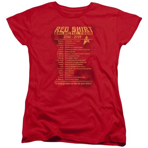 Star Trek/Red Shirt Tour S/S Women's Tee Red Cbs953 - Walmart.com