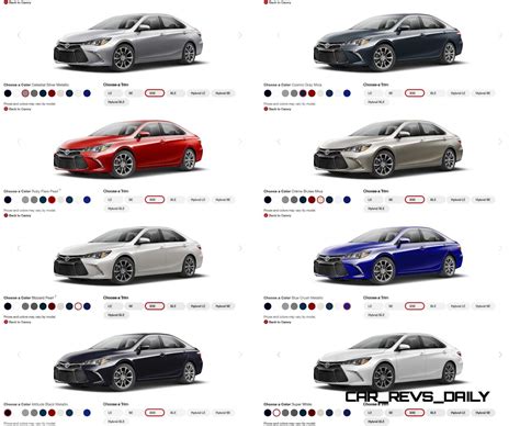 Toyota Camry Model Comparison Chart