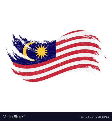 National flag of malaysia designed using brush Vector Image