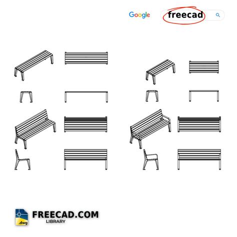 Benches Furniture Blocks DWG FREE File Drawing in CAD for Architects.