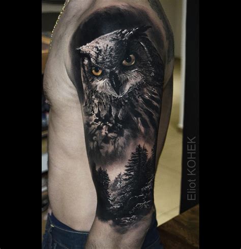 Owl & Forest | Best tattoo design ideas