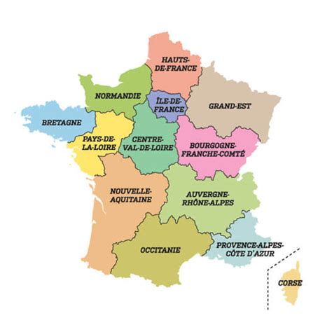 Map Of Regions Of France