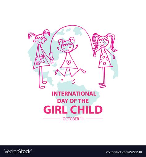 International day girl child Royalty Free Vector Image