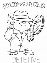 Detective coloring pages sketch template