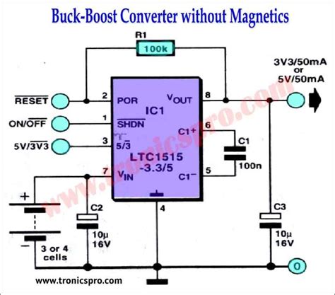 Buck Boost Converter Circuit without Magnetics - TRONICSpro