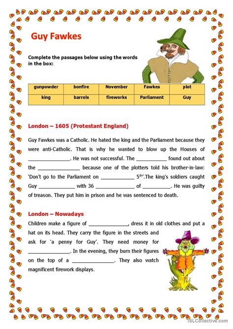 Guy Fawkes: English ESL worksheets pdf & doc