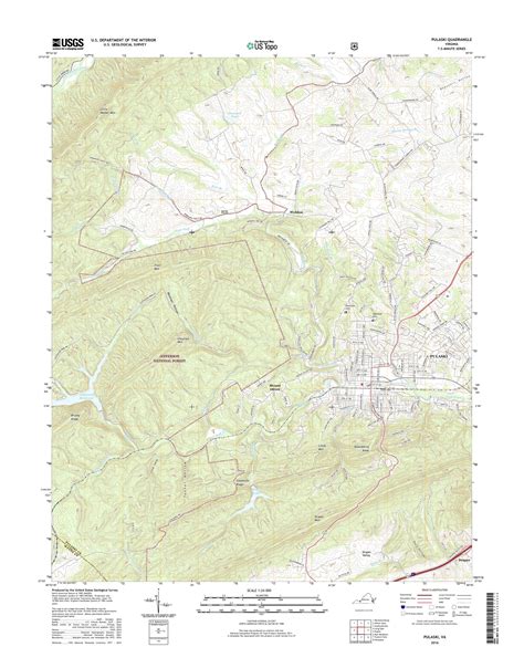 MyTopo Pulaski, Virginia USGS Quad Topo Map