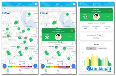 PAM Air cho Android, iPhone - Theo dõi chất lượng không khí -taimienph