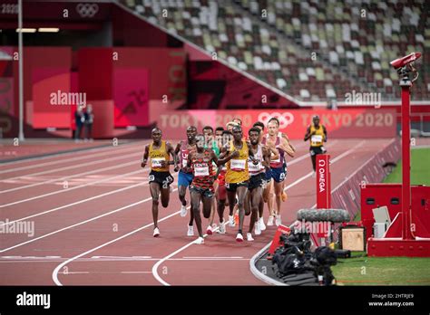 Joshua Cheptegei participating in the 2020 Tokyo Olympics in the 5000m final Stock Photo - Alamy