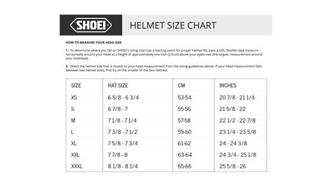 SHOEI Helmet Sizing - Shoei® Helmets North America