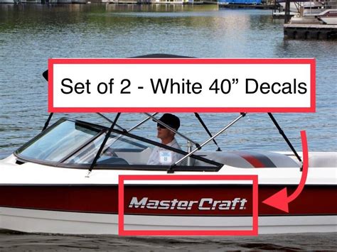 Mastercraft Boat 40” Replacement White Decals Vinyl Stickers - Set Of 2 ...