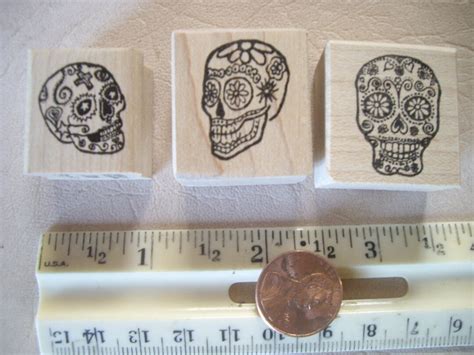 Dia De Los Muertos Day of the Dead Sugar Skulls 3 Sizes Rubber - Etsy