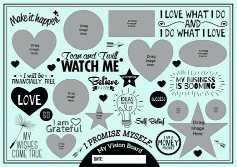 26 Vision Board Templates [Free & Printable for 2024] | Vision board template, Free vision board ...