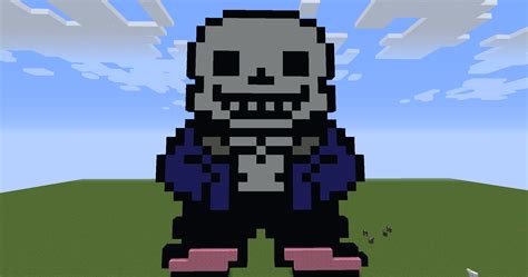 Sans Undertale Minecraft Pixel Art - imma-theone