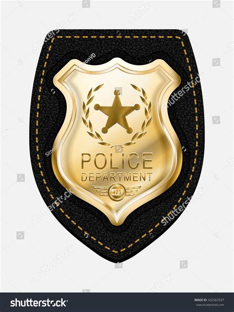 Police Badge Realistic Vector Golden Police Stock Vector (Royalty Free) 432567637 | Shutterstock ...