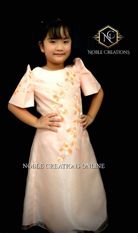 KIDS FILIPINIANA DRESS Handpainted Mestiza Gown Santacruzan | Etsy