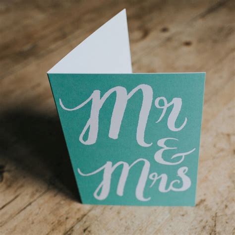 Mr And Mrs Wedding Congratulations Card By Dearly Beloved | notonthehighstreet.com