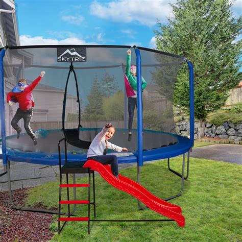 Trampoline Step N Slide - Kids Outdoor Trampoline Ladder and Wave-Style ...