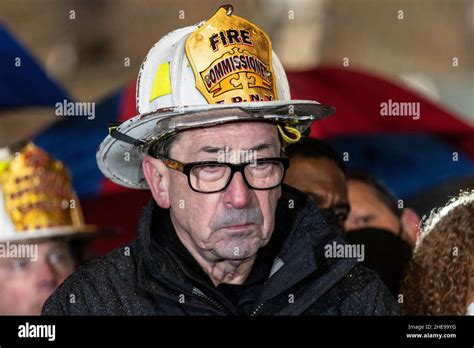 New York, NY - January 9, 2022: FDNY Commissioner Daniel Nigro speaks at press conference in ...