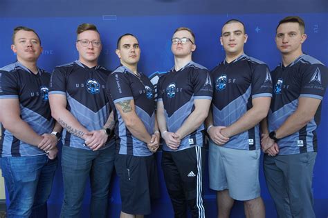 U.S. Space Force Rocket League Team posing before competing in the ...