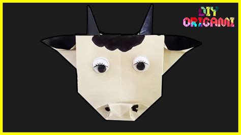 How To Make An Origami Paper Cow Face - DIY Paper Cow Face - YouTube