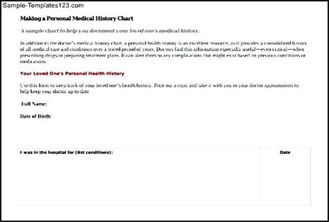 Simple Example For Medical History Form - Sample Templates - Sample Templates