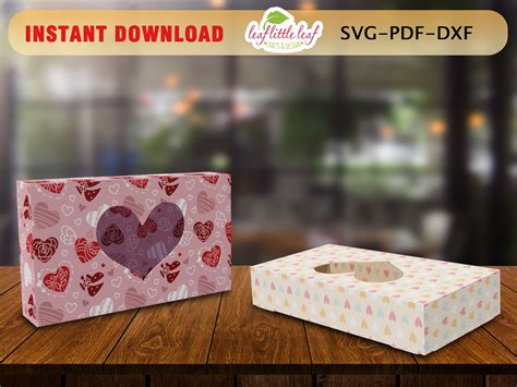 Valentine Heart Box Template, Valentine No Glue Box Gift, Valentine Gift Box, SVG DXF PDF ...