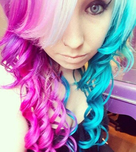 pink purple half blue dyed hair @hairbykaseyoh | Wild hair color, Hair color crazy, Dyed hair