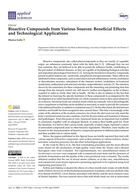 (PDF) Bioactive Compounds from Various Sources: Beneficial Effects and ...