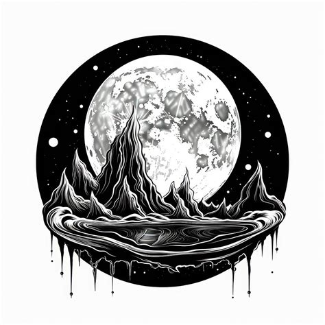 Full moon drawing sketch illustrated. | Free Photo Illustration - rawpixel