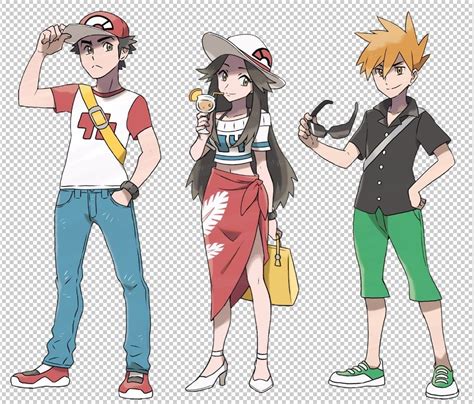 Pokémon Alola Sun and moon trainers. Blue, Red, and Green. I WISH LEAF WOULD COME BACK TOO T-T ...