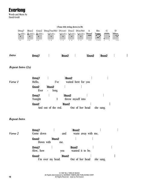 Everlong by Foo Fighters - Guitar Chords/Lyrics - Guitar Instructor