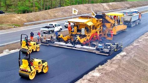 Incredible Modern Road Construction Machines, Fast Concrete Paving ...