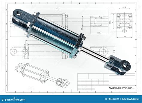 3d Illustration Of Hydraulic Cylinder Royalty-Free Cartoon | CartoonDealer.com #142639808