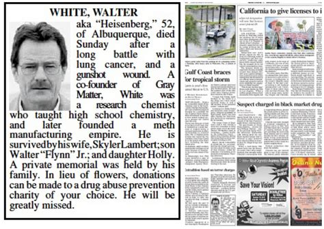 Albuquerque Newspaper Runs Breaking Bad Obituary - The Atlantic