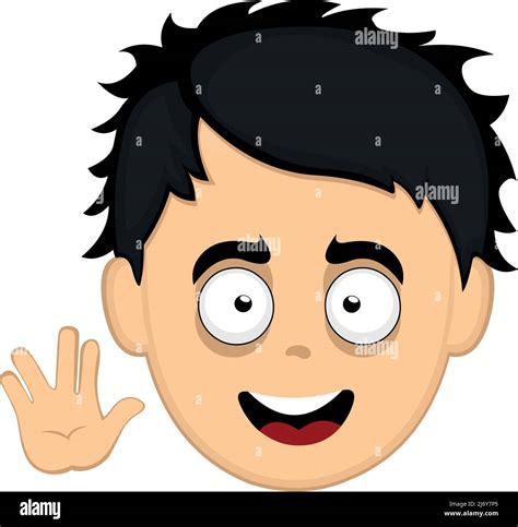 Vector illustration of a cartoon man's face doing the vulcan salute ...